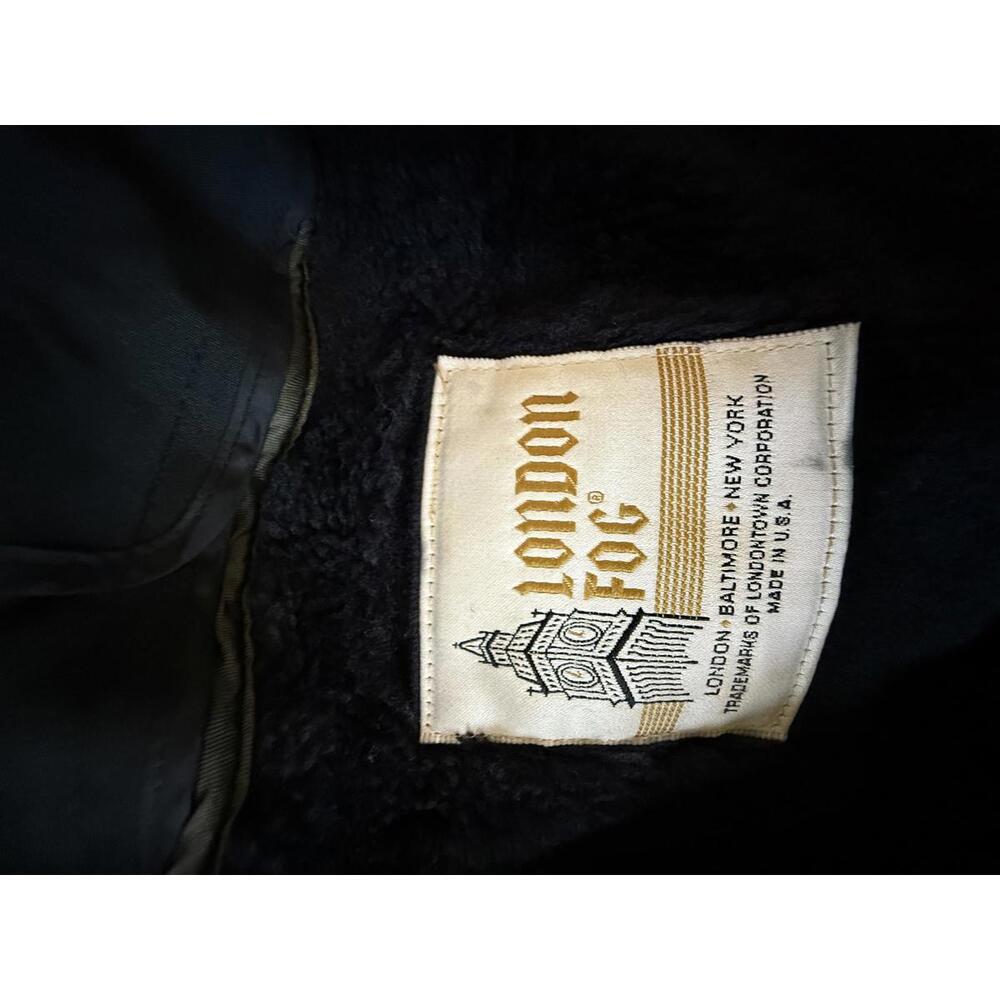 Vintage London Fog Wamsutta Black Trench Coat 46R – Removable Faux Fur USA - Picture 2 of 8